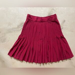 Vintage Kikit Maurice Sasson 100% Silk A-Line Pleated Skirt – Red | Size 6